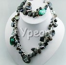 Discount black agate and pearl shell and crystal sets