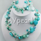 turquoise and crystal and shell sets under $30