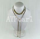 8-9mm pearl with leather code necklace