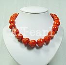 Handmade coral bead necklace