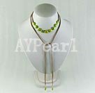 coin pearl with leather cord necklace