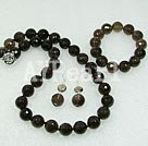 Discount 14mm faceted smoky quartz sets