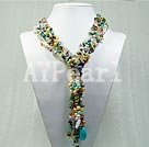 Discount multi color pearl and multi stone necklace