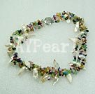pearl and multi stone necklace
