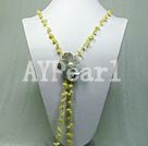 peridot and shell flower necklace