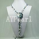 howlite and shell flower necklace