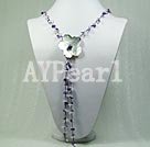 Discount amethyst and shell flower necklace