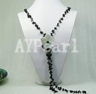 agate and shell flower necklace