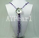 Discount amethyst and shell flower necklace
