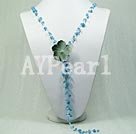 Handmade blue gem shell necklace
