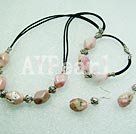 pink opal stone necklace bracelet earring sets