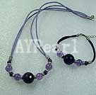 natural amethyst necklace bracelet set