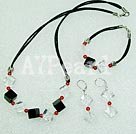 Discount black agate and white crystal sets