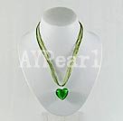 17.5 colored glazed heart pendant with ribbon