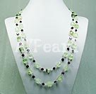 Discount garnet and green rutilated quartz necklace