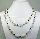 aquamarine chips and garnet necklace