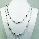 aquamarine chips and garnet necklace