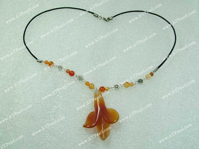 agate flower necklace