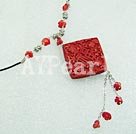 Handmade coral lacquer necklace
