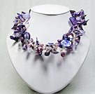 Handmade pearl crystal necklace