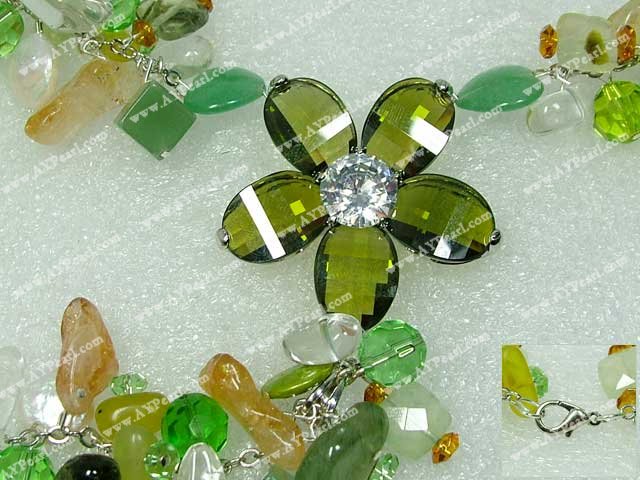 aventurine crystal pearl necklace