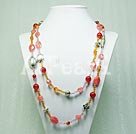 cherry quartz and agate necklace under $ 20