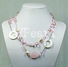 Discount pearl crystal and shell necklace