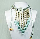 Discount parel kristal en schelp bloem ketting