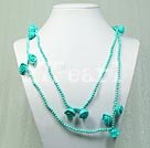 blue turquoise flower necklace