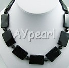 black agate stone necklace
