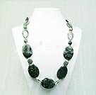 green piebald stone necklace