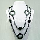 negro collar de perlas y piedras negro