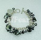 pearl crystal and shell bracelet