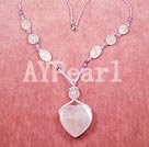 Discount rose quartz heart necklace