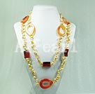 Handmade pearl agate necklace