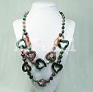 indian agate heart necklace