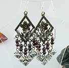 5mm pendientes de granate