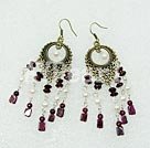 Discount pearl and garnet earring