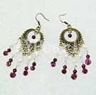 perle og granat vintage ørering