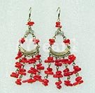 Handmade coral earring 