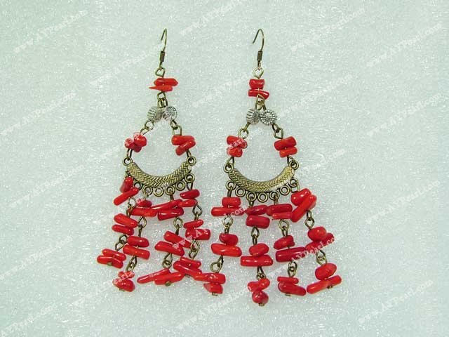 Handmade coral earring