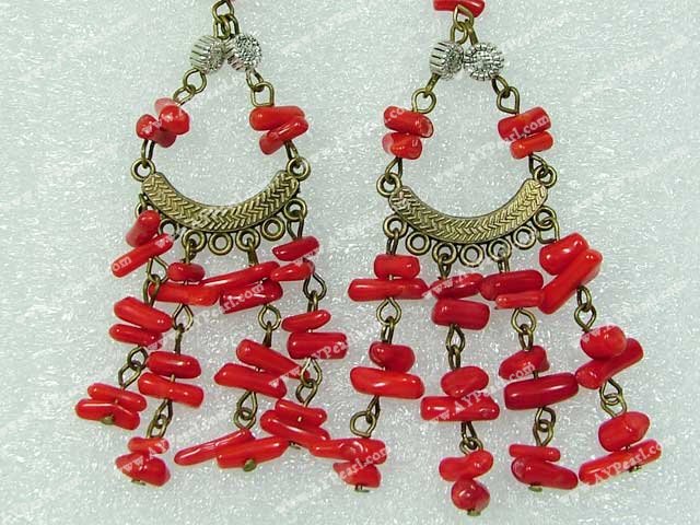 Handmade coral earring