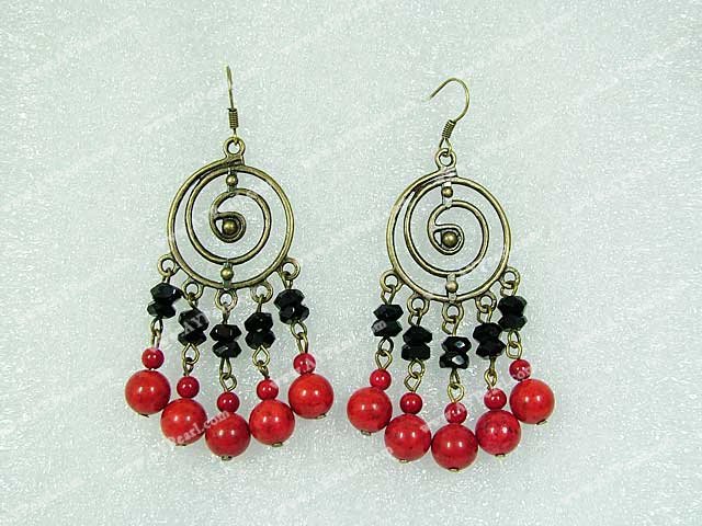 Handmade coral earring