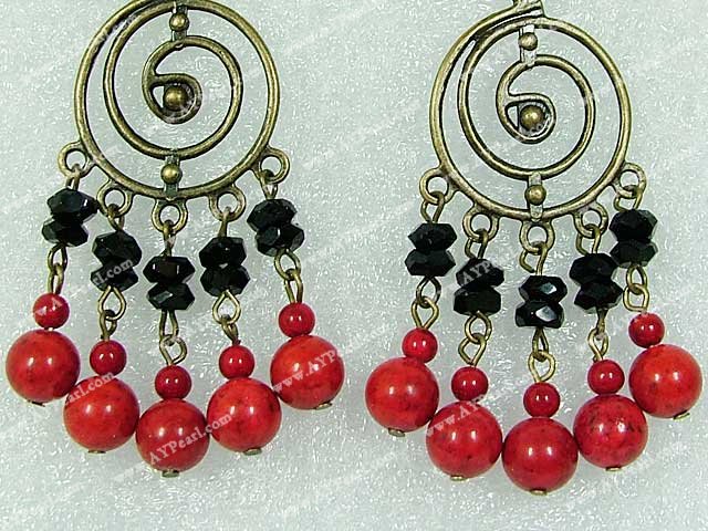 Handmade coral earring