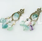 rainbow fluorite vintage earrings