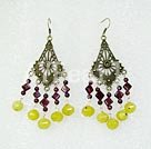 pendientes de granate y peridoto de jade
