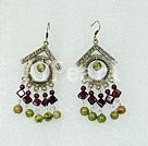 Handmade garnet stone earrings 