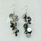 pearl and black lip shell earrings
