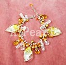 austrian crystal and pearl and colored glaze bracelet