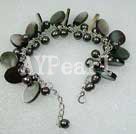 black pearl and black lip shell bracelet